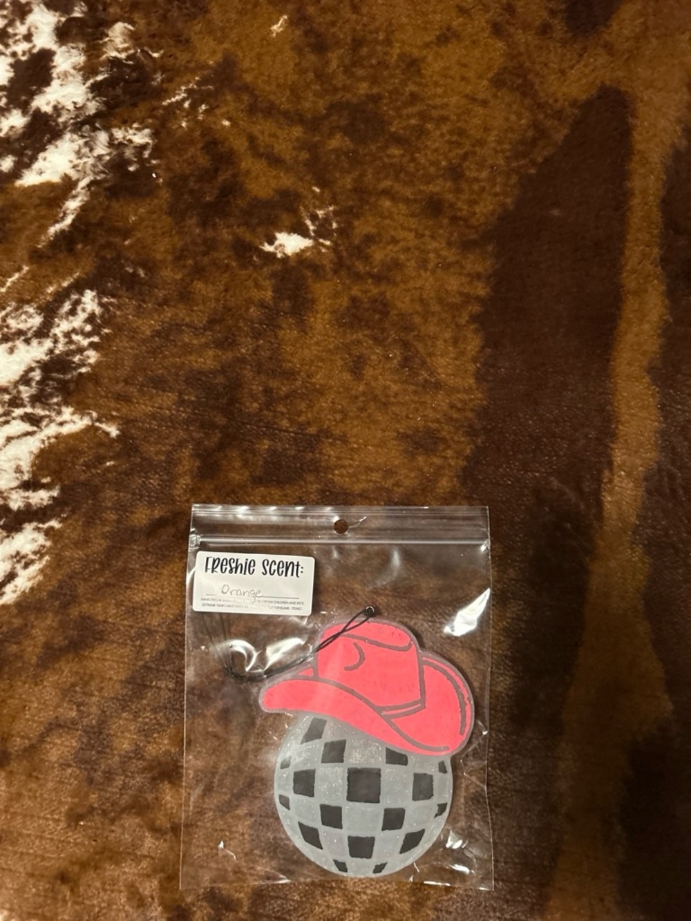 Pink Hat & Silver Disco Ball Car Air Freshener